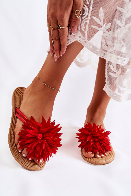 Chaussons couleur rouge Eviana