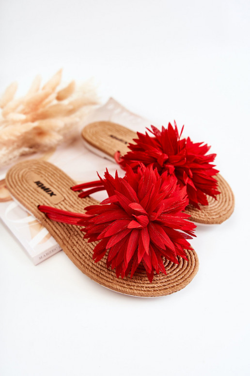 Chaussons couleur rouge Eviana