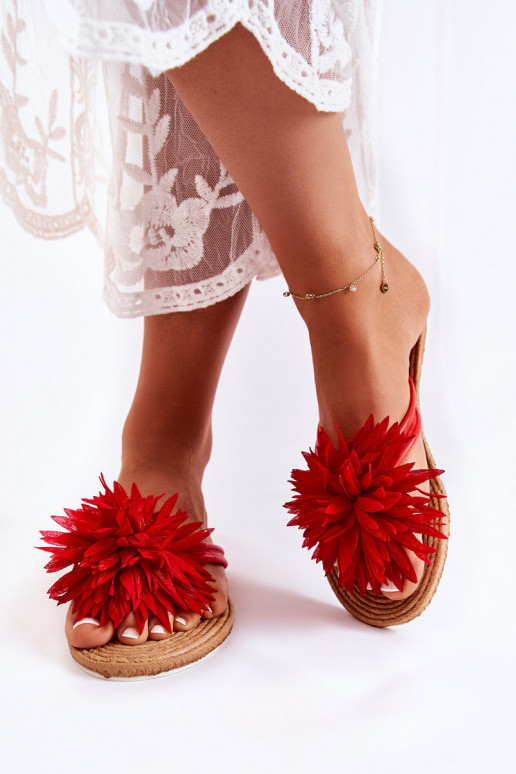 Chaussons couleur rouge Eviana