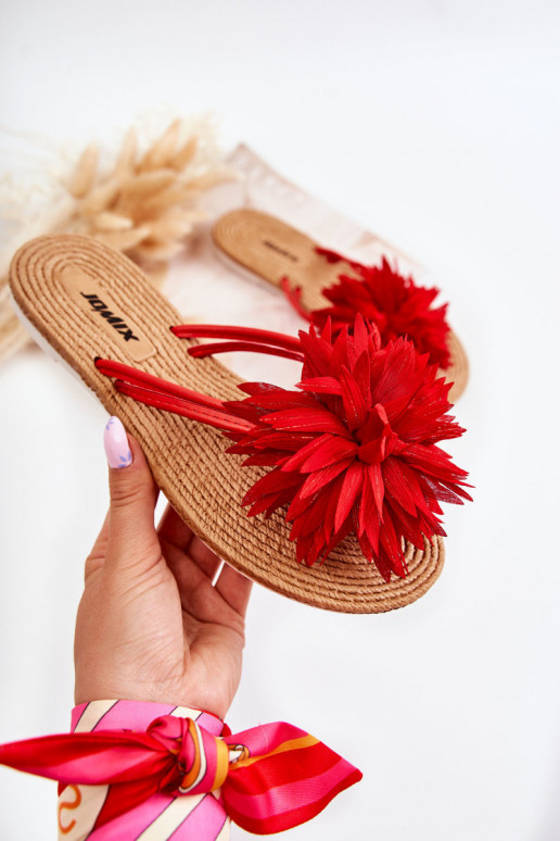 Chaussons couleur rouge Eviana