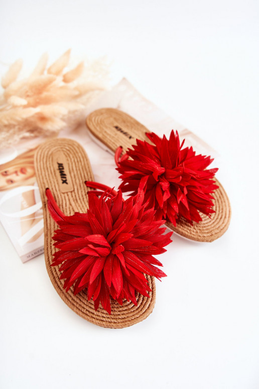 Chaussons couleur rouge Eviana