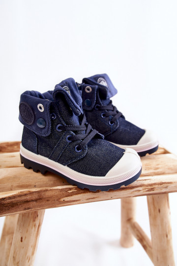 Chaussures décontractées pour enfants à brides en bleu foncé Tobby