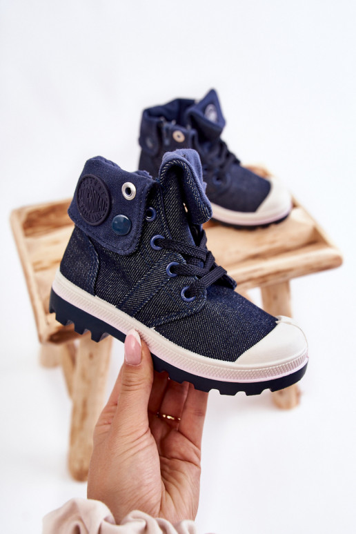 Chaussures décontractées pour enfants à brides en bleu foncé Tobby