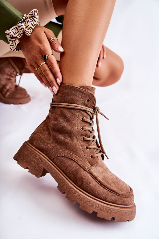 en daim Boots marron à lanières Vanita