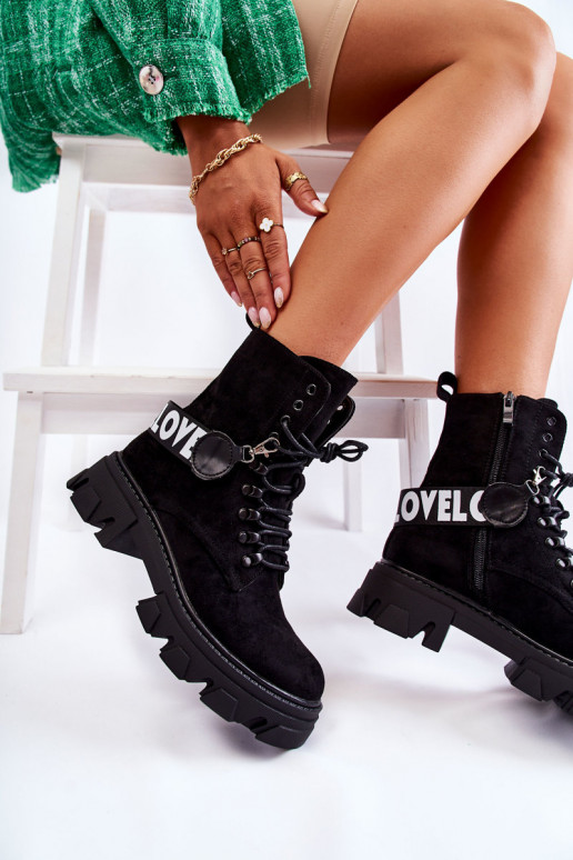 en daim Bottes avec échauffement couleur noire Danity en daim Bottes avec échauffement couleur noire Danity