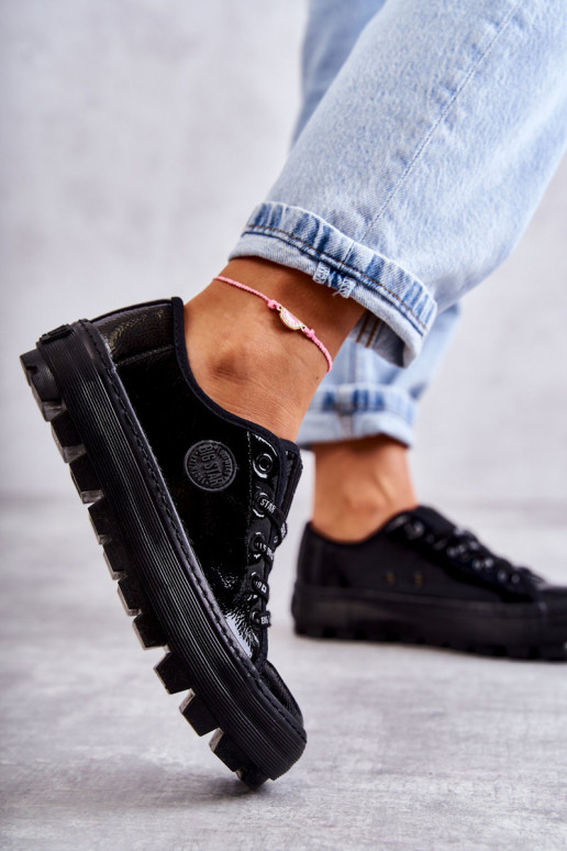 avec chaussures de loisirs effet laqué Big Star KK274044 couleur noire