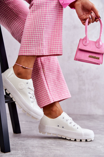chaussures de loisirs effet vernis Big Star KK274045 couleur blanc