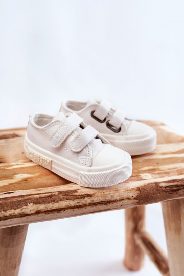 Chaussures de loisirs enfant avec attaches adhésives BIG STAR KK374091 coloris blanc