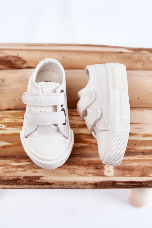 Chaussures de loisirs enfant avec attaches adhésives BIG STAR KK374091 coloris blanc