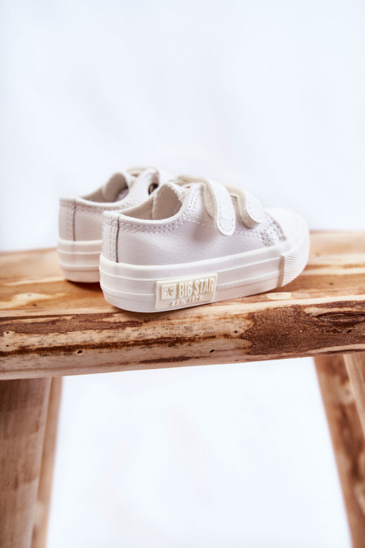 Chaussures de loisirs enfant avec attaches adhésives BIG STAR KK374091 coloris blanc