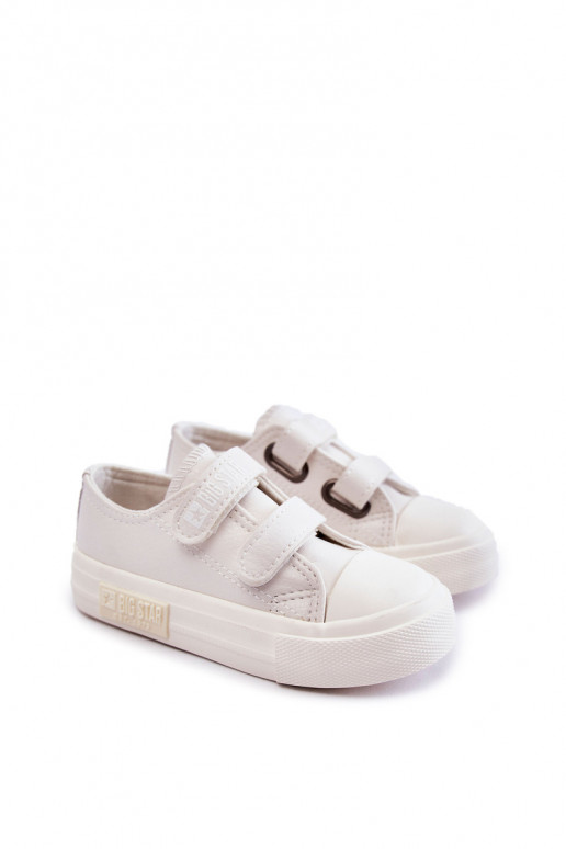 Chaussures de loisirs enfant avec attaches adhésives BIG STAR KK374091 coloris blanc