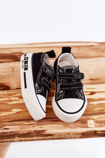 Chaussures casual enfant à fermetures adhésives BIG STAR KK374074 Noir et blanc 2
