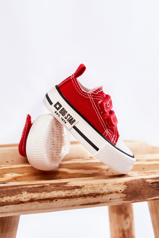 Chaussures de loisirs enfant avec attaches adhésives BIG STAR KK374076 couleur rouge