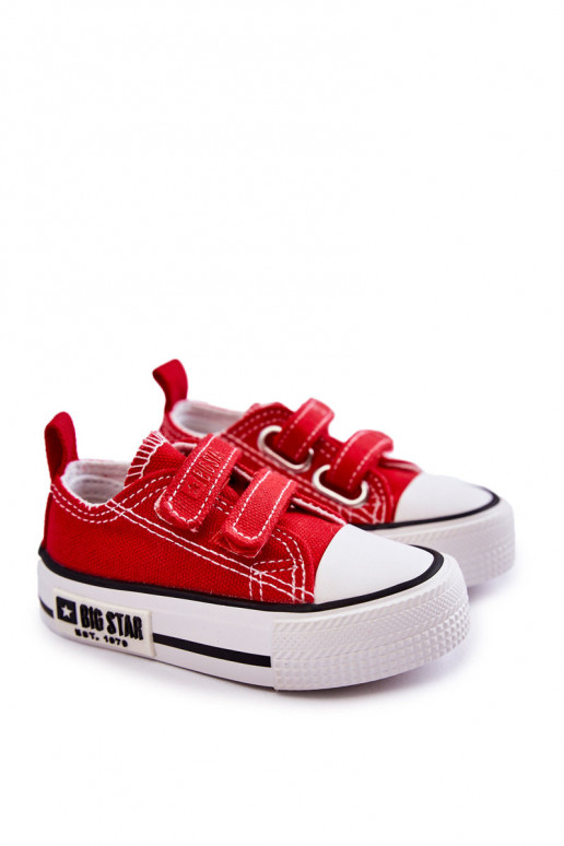 Chaussures de loisirs enfant avec attaches adhésives BIG STAR KK374076 couleur rouge