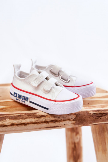 Chaussures de loisirs enfant avec attaches adhésives BIG STAR KK374079 coloris blanc