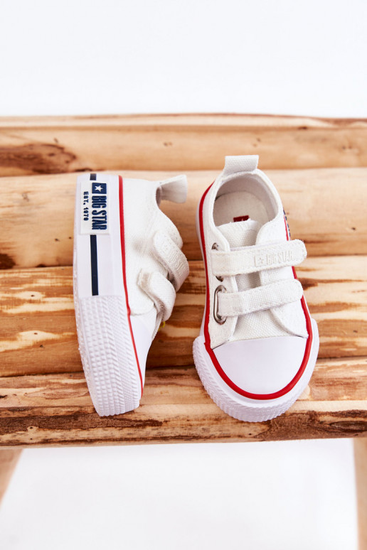 Chaussures de loisirs enfant avec attaches adhésives BIG STAR KK374079 coloris blanc