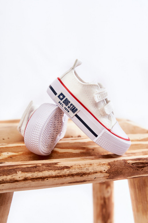 Chaussures de loisirs enfant avec attaches adhésives BIG STAR KK374079 coloris blanc