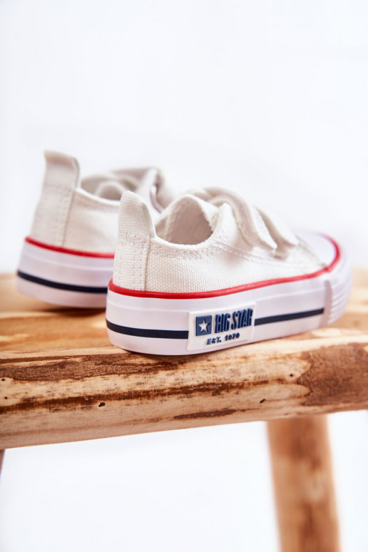 Chaussures de loisirs enfant avec attaches adhésives BIG STAR KK374079 coloris blanc