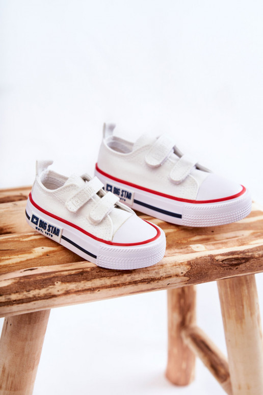 Chaussures de loisirs enfant avec attaches adhésives BIG STAR KK374079 coloris blanc