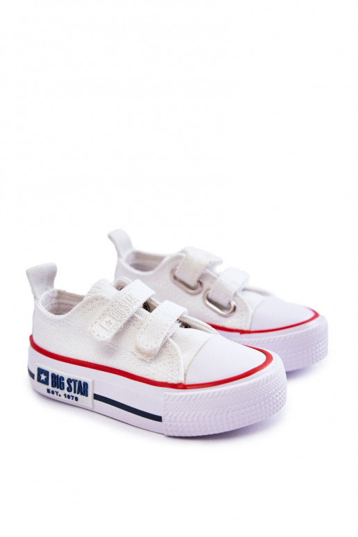 Chaussures de loisirs enfant avec attaches adhésives BIG STAR KK374079 coloris blanc