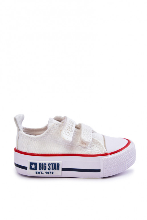 Chaussures de loisirs enfant avec attaches adhésives BIG STAR KK374079 coloris blanc