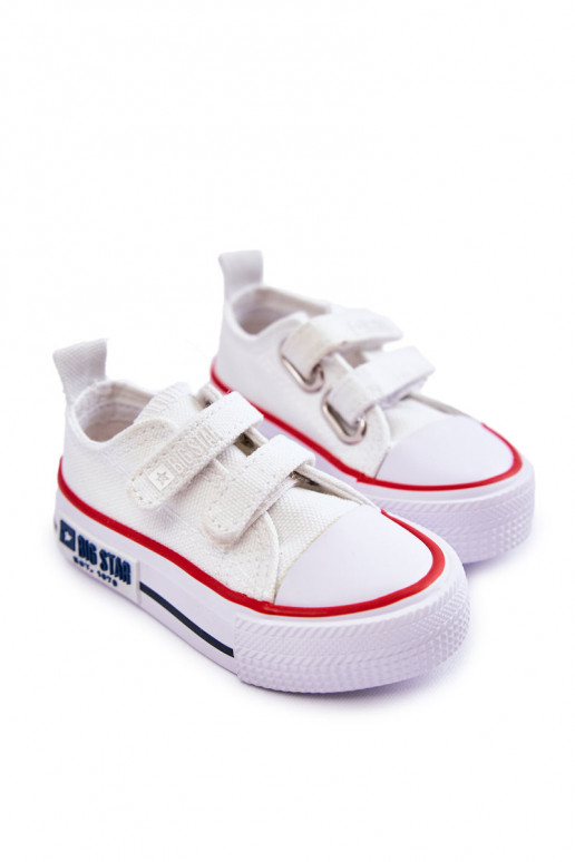 Chaussures de loisirs enfant avec attaches adhésives BIG STAR KK374079 coloris blanc