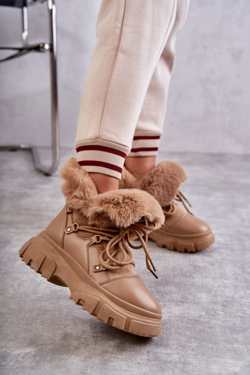 Bottines chauffantes chaussures couleur beige Charles Bottines chauffantes chaussures couleur beige Charles