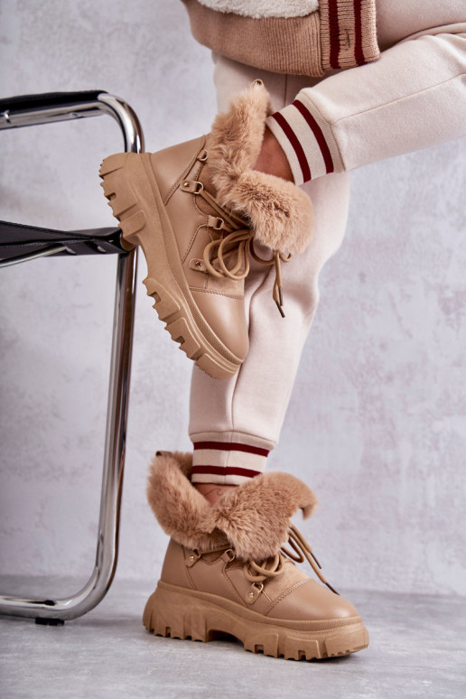 Bottines chauffantes chaussures couleur beige Charles Bottines chauffantes chaussures couleur beige Charles