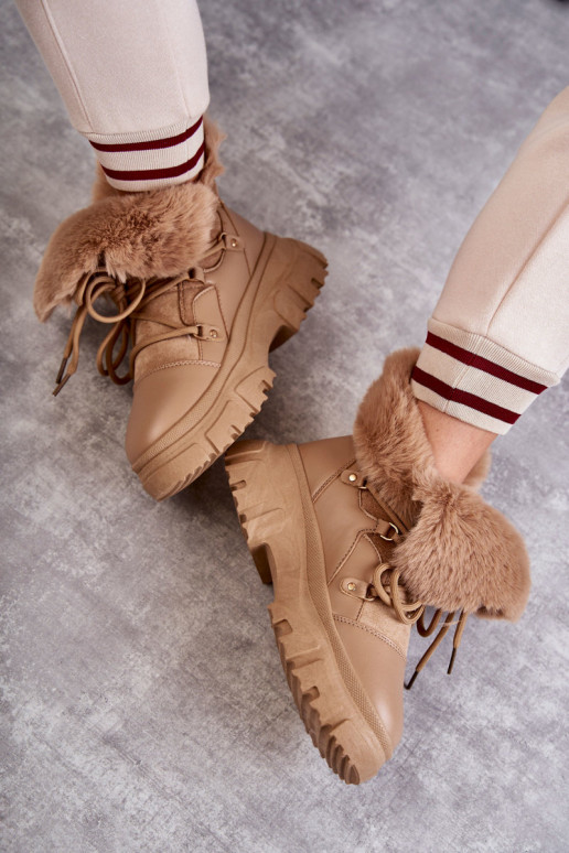 Bottines chauffantes chaussures couleur beige Charles Bottines chauffantes chaussures couleur beige Charles