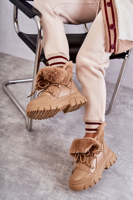 Bottines chauffantes chaussures couleur beige Charles Bottines chauffantes chaussures couleur beige Charles