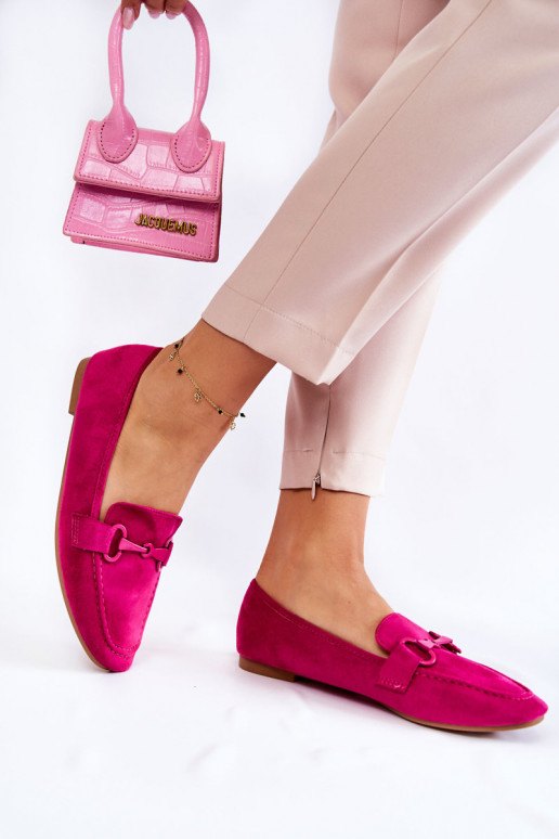 Mocassins en daim avec ornements en rose Santi