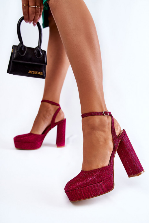 Sandales pour femmes à paillettes et talons Rosel