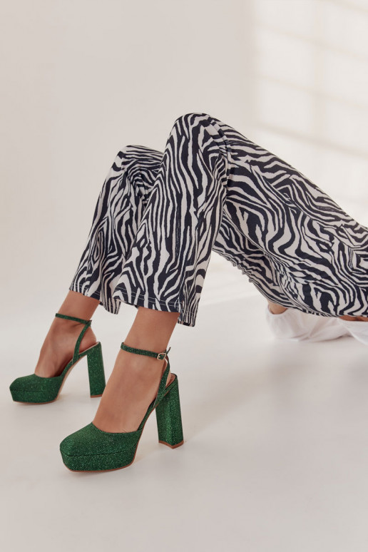 Sandales à talons vert Rosel pour femme