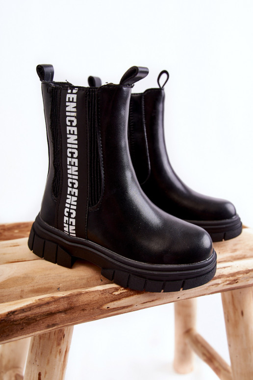 Bottes pour enfants réchauffées de couleur noire Kimmy Bottes pour enfants réchauffées de couleur noire Kimmy