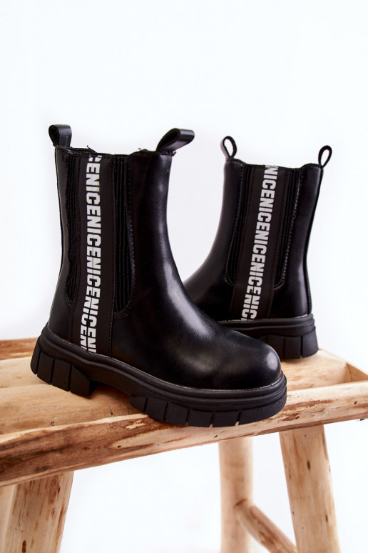 Bottes pour enfants réchauffées de couleur noire Kimmy