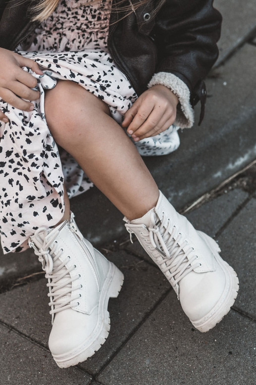 Bottes enfants avec fermetures éclair beige Omua
