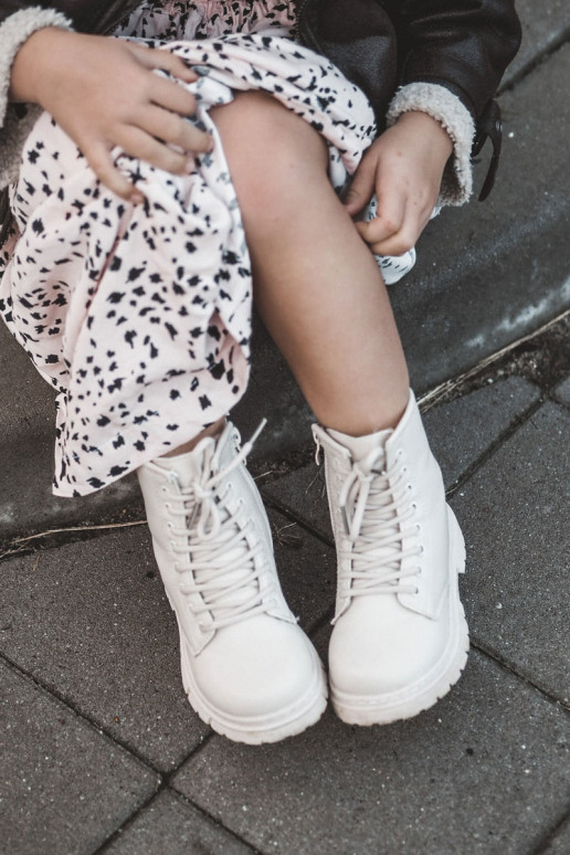 Bottes enfants avec fermetures éclair beige Omua