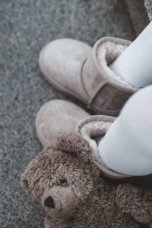 Bottes d'hiver chaudes pour enfants en ivoire Gooby