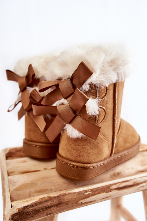 Chaussures chaudes pour enfants avec rubans bottes de neige beige Funky Chaussures chaudes pour enfants avec rubans bottes de neige beige Funky