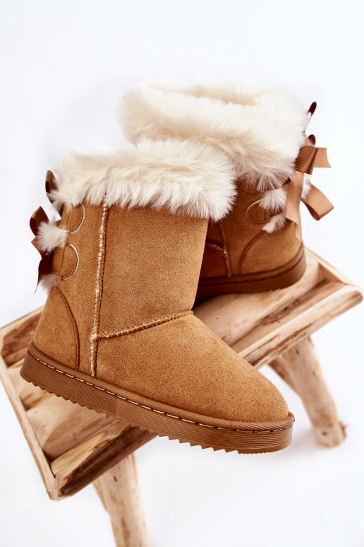 Chaussures chaudes pour enfants avec rubans bottes de neige beige Funky Chaussures chaudes pour enfants avec rubans bottes de neige beige Funky