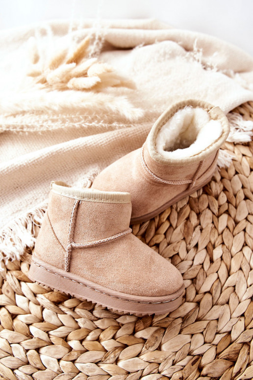 Bottes d'hiver chaudes pour enfants beige Gooby