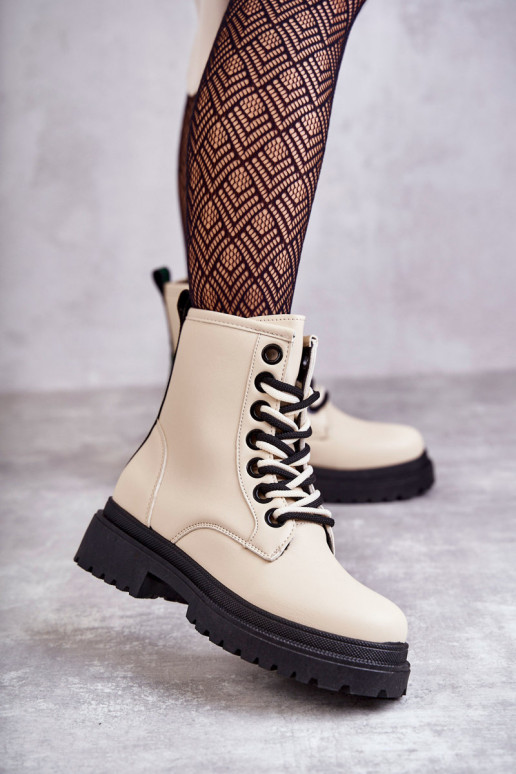 Bottines femme bottines couleur ivoire Denila