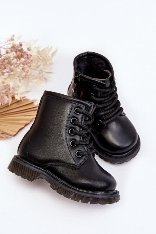 Bottes pour enfants avec fermetures éclair de couleur noire Omua