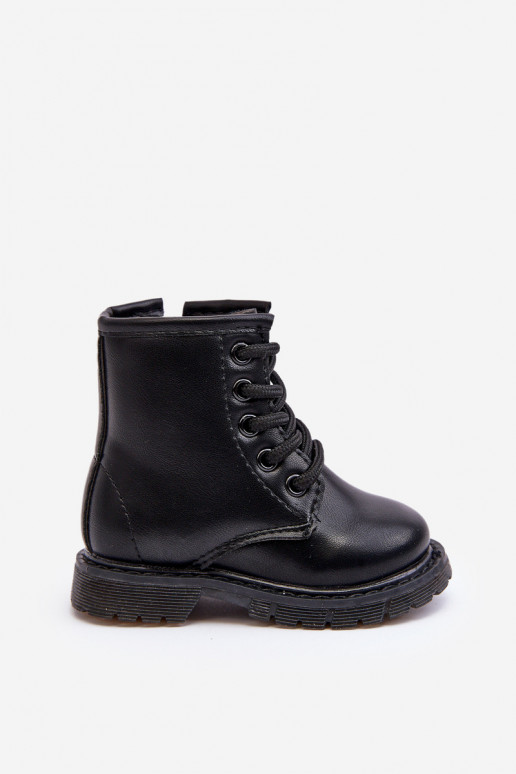 Bottes pour enfants avec fermetures éclair de couleur noire Omua