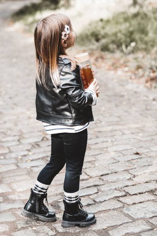 Bottes pour enfants avec fermetures éclair de couleur noire Omua
