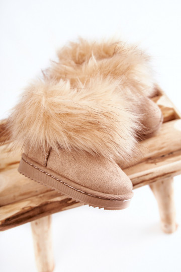 Bottes de neige pour enfants avec fourrure de couleur beige Ariana 2
