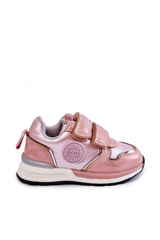 Chaussures de sport pour enfants avec attaches adhésives Memory Foam System Big Star KK374180 rose