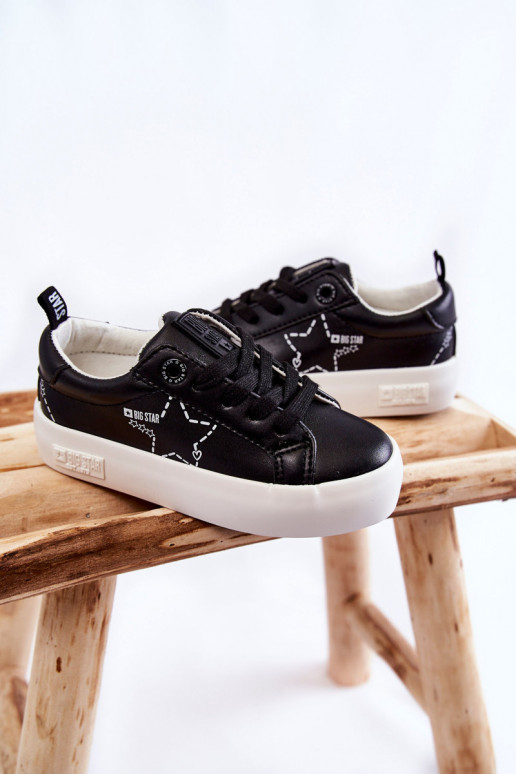 Chaussures de sport pour enfants à lacets Big Star KK374223 couleur noir