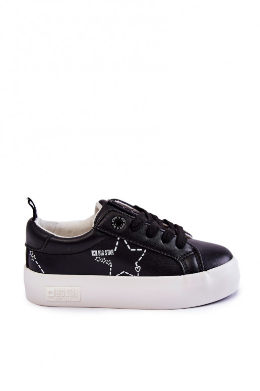 Chaussures de sport pour enfants à lacets Big Star KK374223 couleur noir