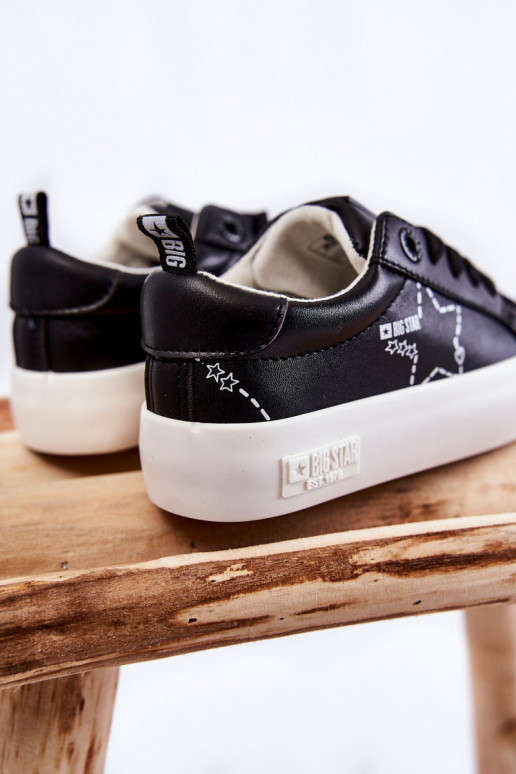 Chaussures de sport pour enfants à lacets Big Star KK374223 couleur noir